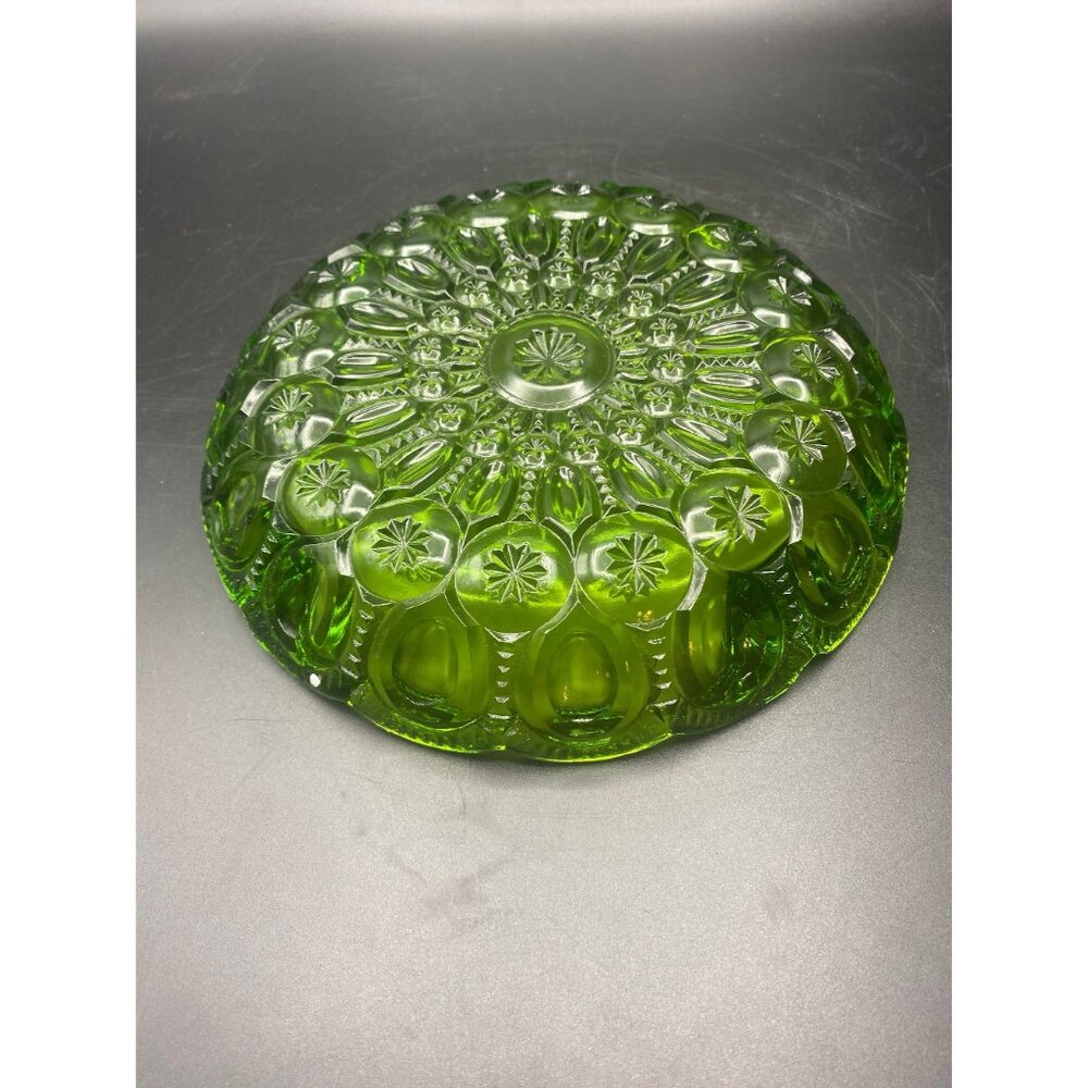 L.E. Smith Green Ashtray Moon n Star - Picture 3 of 3
